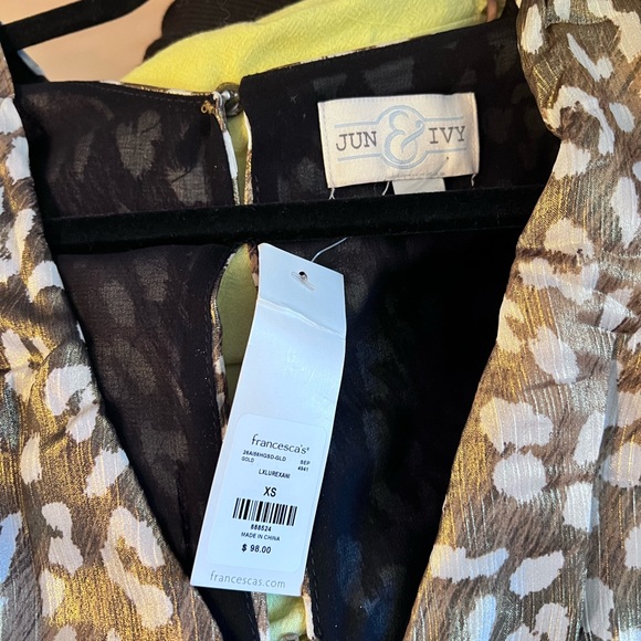 Jun & Ivy Metallic Animal Print Gold Maxi Dress. NWT - Picture 3 of 5